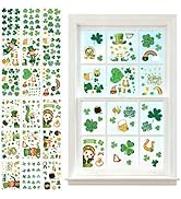 St. Patrick's Day Window Clings - 400 PCS Reusable Static Cling Stickers for Glass, 18 Sheets Sha...