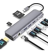 USB C Hub Multiport Adapter, 9 in 1 Docking Station Laptop with HDMI, Ethernet, 100W PD, 3 USB 3....