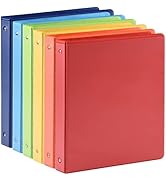 1-inch 3 Ring Binder with 2 Interior Pockets, 1'' Basic Binders Holds US Letter Size 8.5'' x 11''...