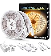 MYPLUS Under Cabinet Lighting Kit, 32.8 Ft Dimmable Led Strip Lights with 600 LEDs,12V, Low Power...
