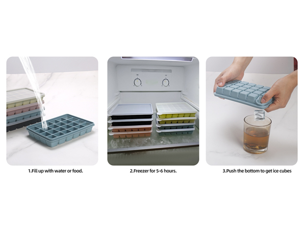 Silicone Ice Cube Trays with Lid