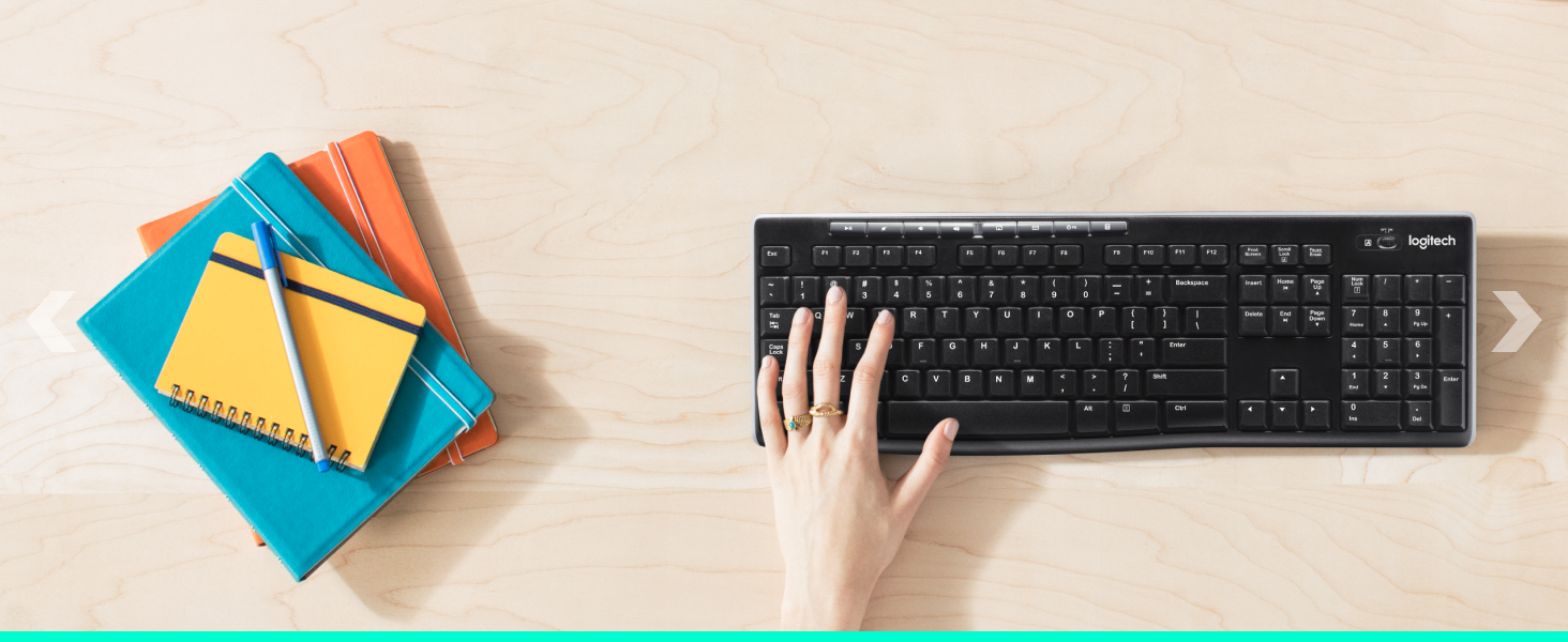 Logitech K270 Wireless Keyboard for Windows, 2.4 GHz Wireless, Full-Size, Number Pad