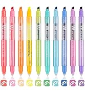 HANKU Erasable Highlighters, Dual Tip 10 Pack Highlighters Assorted Colors Erasable, Smooth Writi...
