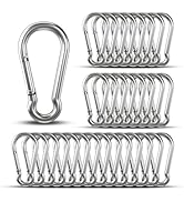 Small Carabiner Clip Hooks, 31pcs 1.97 inch Carabiners Heavy Duty, Galvanized Iron Spring Snap Ho...