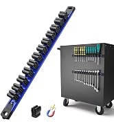 Reniteco Magnetic Screwdriver Organizer and Magnetic Wrench Organizer, Aluminum Rail Tool Holder,...