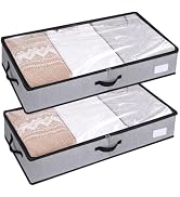 2 Pack Large Under Bed Storage Containers, Ultra-thick Fabric Underbed Bins | BiCINE Underbed Sto...