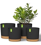 ZMTECH 6.5 and 8 Inch Planters, 4 Pcs Planters for Indoor Plants, Plastic Plant Pots with Drainag...