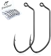 FishTrip 60-Degree Jig Hooks, 50/100pcs Fishing Aberdeen Long Shank Hook Crappie Panfish Swimbait...