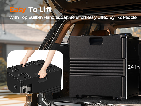 insulated food pan carrier with top built-in handles easy to lift