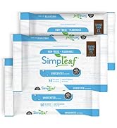 Simpleaf Flushable Wet Wipes Unscented | Plastic Free, Paraben & Alcohol Free | Hypoallergenic & ...