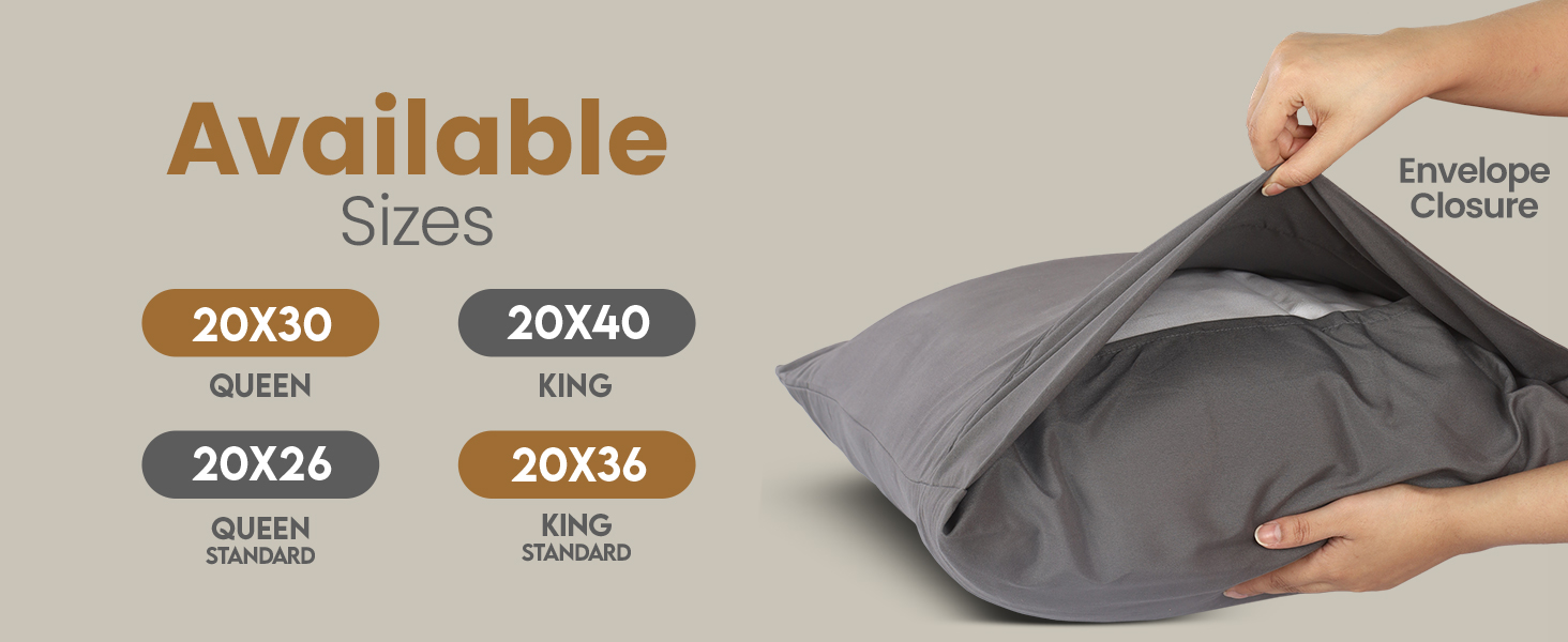 pillowcases, grey pillow cases, grey pillow cases set of 2, king pillow cases set of 2, pillow cases
