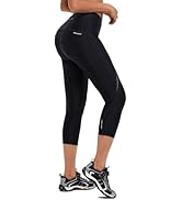 baleaf Women's Bike Pants High Waist 4D Padded Cycling Capris Shorts 3/4 Biking Tights Pockets UP...