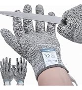 Dowellife 3 Pairs Cut Resistant Gloves Food Grade Level 5 Protection, Safety Kitchen Cuts Gloves ...