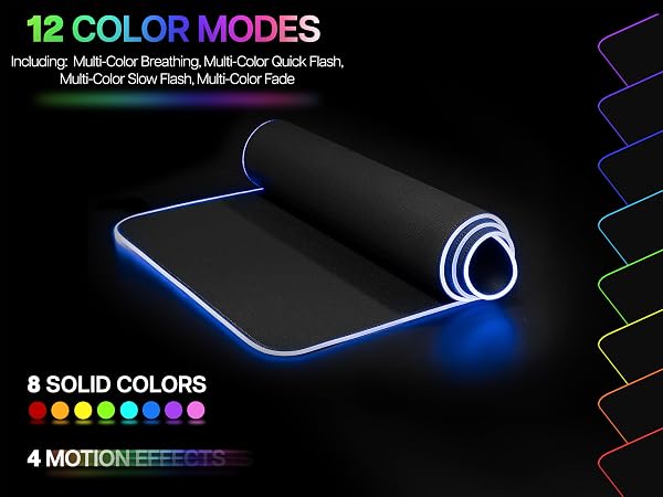 RGB DESK PAD LED DESK PAD FULL DESK PAD LIGHTED RGB FULL SIZE DESK PAD EXTRA LARGE LED MOUSE PAD