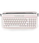 YUNZII Upgraded Wireless Keyboard, Retro Keyboard Typewriter Style with Integrated Stand, USB-C/B...