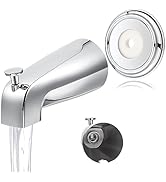 Enhon Universal Bathroom Spout with Metal Cover Ring, 5 1/4 Inches Reach Front Mount Tub Spout wi...
