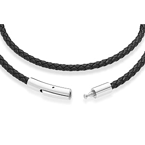 Double Braided Leather Bracelet Black 3