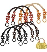 Jucoan 8 PCS Wooden Beaded Purse Handles, 4 Colors Rustic Bead Purse Strap Handles Replacement, 1...
