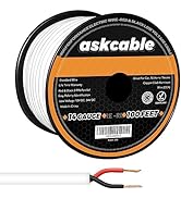 Askcable 14/2 AWG 100 Feet 2 Conductors Red Black Wire with Fire Resistant White Jacket 14 Gauge ...