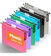 Hanging File Folders Letter Size, 12 Pack File Folders Hanging with Tabs, File Cabinet Folder, 1 ...