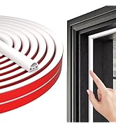 ESUFEIR 19.7 Feet Weather Stripping Door Seal Strip,Self-Adhesive Rubber Door Weather Stripping I...