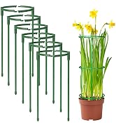 12Packs Plant Support Stakes Half Round Plant Stakes for Indoor Plants, Stackable 3 Tier Garden F...