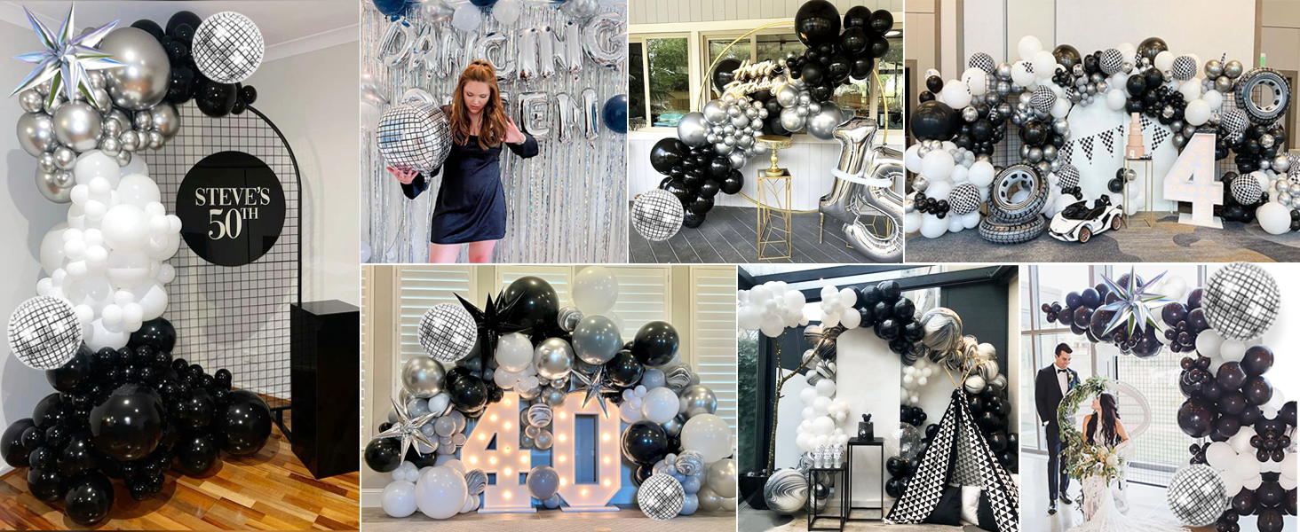 black and silver party supplies