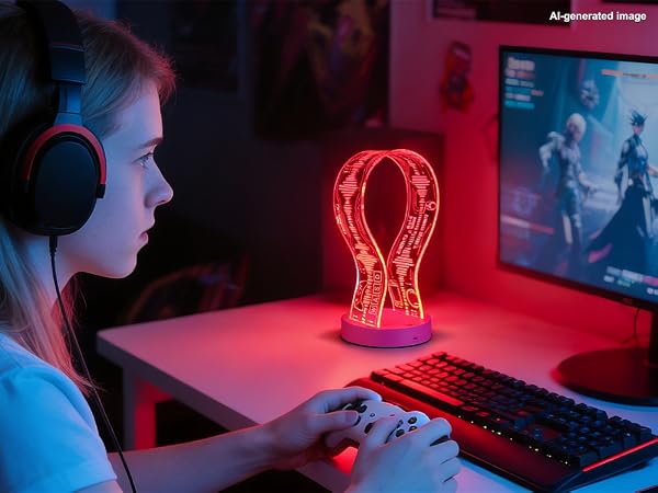 CoolGift Mart Light Up 16 Colors Headphone Stand