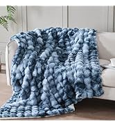Serenhom 50x60 Inches Ultra-Soft Fuzzy Faux Fur Plush Throw Blanket - Thick, Warm Sherpa for Couc...