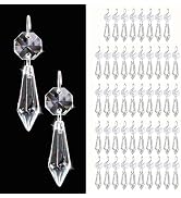 50PCS Premium Clear Crystal Teardrop Prism 2.4" -Crystal Glass Baroque Chandelier Pendant Drop Lo...