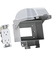 TayMac MD5802-0 15A Duplex/Horizontal In-Use Metal Cover Combo , Gray