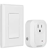 SURAIELEC Wireless Wall Switch Remote Control Outlet, No Wiring Needed, 100ft RF Range, Pre-Progr...