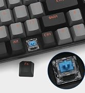 Merdia Dual Mode 2.4G/BT Wireless Mechanical Keyboard Blue Switch Gaming Keyboard 68 Keys Black &...