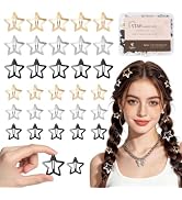 Sightor Star Hair Clips, 30pcs Metal Snap Hair Clips 1.18", 1.57" Barrettes | Sliver Star Clips N...