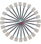 BTF-LIGHTING 10PCS 3Pin 10mm Wide Dual End with 15cm Long Cable LED Strip Solderless DIY Connecto...