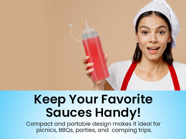 squeeze condiment plastic bottles with nozzle for sauces leak proof durable design easy to clean