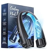 Portable Neck Fan with Cooling Plates, 6000mAh Rechargeable Fan,1-100 Speed | Hands-Free Cooling ...