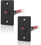 Acegoo Aluminum Panel 12V Rocker Switch Red LED Lighted 20A SPST On/Off Toggle Switch w/ 14 AWG P...