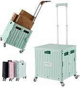 MACOPRO Folding Utility Cart Portable Rolling Crate Handcart Shopping Trolley Collapsible Tool Bo...