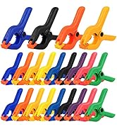 MAXPOWER 22-pieces Spring Clamps, 2-inch Clamps x 18 PCS, 3-inch Clamps x 4 PCS, Plastic Small Mi...