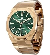 SAPPHERO Watches Men Octagonal Stainless Steel Waterproof Analog Japanese Quartz Wrist Watch Date...