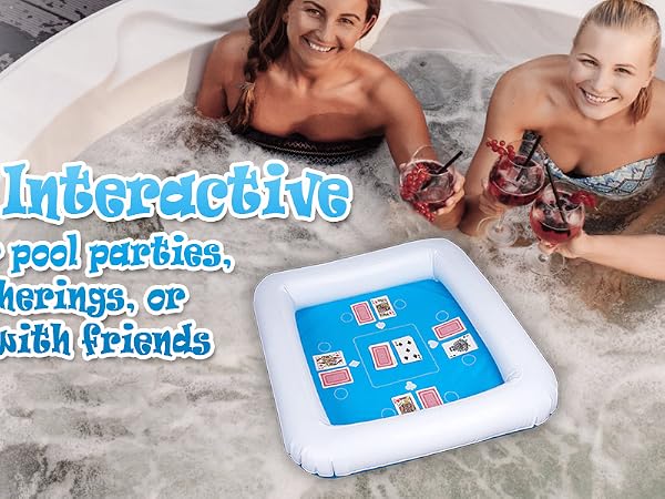 Inflatable Game Table with Waterproof Playing Cards,