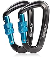STURME Carabiner Clip 12KN Aluminium Wiregate Lightweight Heavy Duty Large Strong Durable D-Ring ...