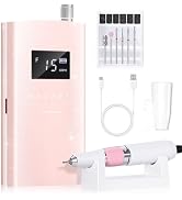 Makartt Electric Nail Drill - 30000RPM Rechargeable E File, Perlarie Pearly Pink Portable Nail Gr...