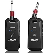 LEKATO 5.8G Wireless Guitar System Upgraded Rechargeable Wireless Guitar Transmitter Receiver, Su...