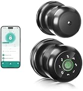 Vanzbon Fingerprint Door Lock for Bedrooms, 4 in 1 Smart Finger Print Door Knob with Code, Biomet...