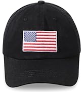 ACTLATI Kids Baseball Cap American Flag Hat for Toddler Boys Girls Cute Embroidered Cotton USA Fl...