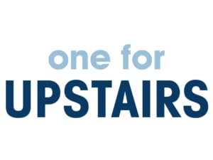 a graphic text image that says "one for upstairs"