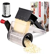 GDL Cheese Grater Hand Crank, Kitchen Rotary Grater Handheld, Dishwasher Safe Parmesan Cheese Gra...