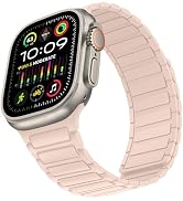 Suphart Magnetic Band Compatible with Apple Watch Band 49mm 46mm 45mm 44mm 42mm, Soft Silicone Re...